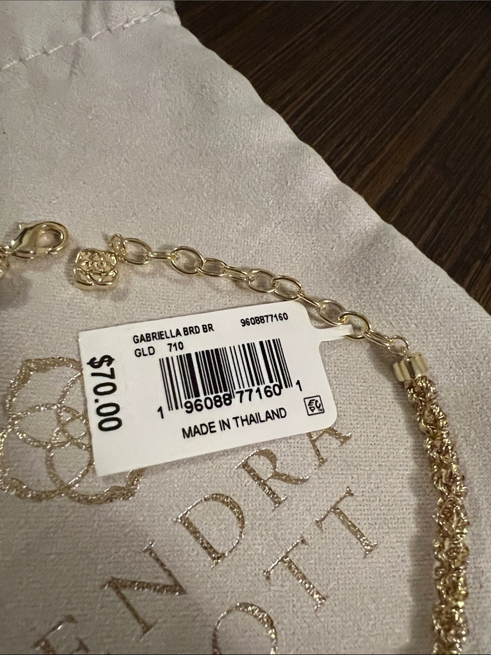 Kendra Scott Gold Tone Twisted Rope Chain Bracelet - Picture 2 of 5